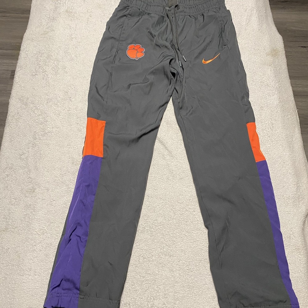 Nike Clemson Tigers Track‎ Pants Mens Small Team Issued Snap Leg Drawstring